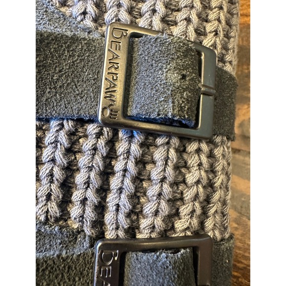 Bearpaw Boshie Womens Charcoal Grey Suede Knit Back Buckle Winter Boots Size 9 - Picture 14 of 15